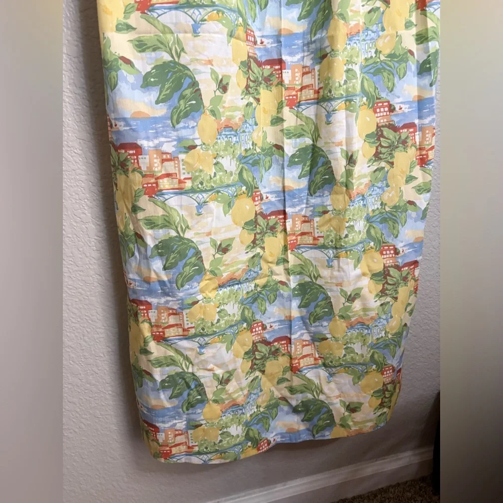 Abercrombie and Fitch Sweetheart Babydoll Maxi Dress Beach Lemon Print NWT